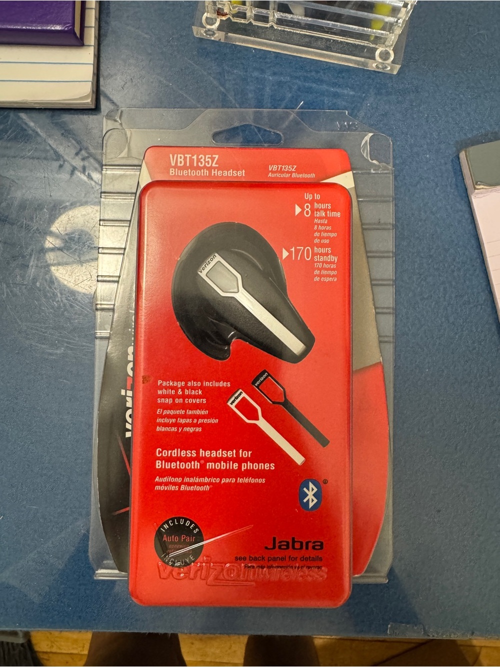 Jabra VBT135z Bluetooth Cordless Headset in Black and Silver